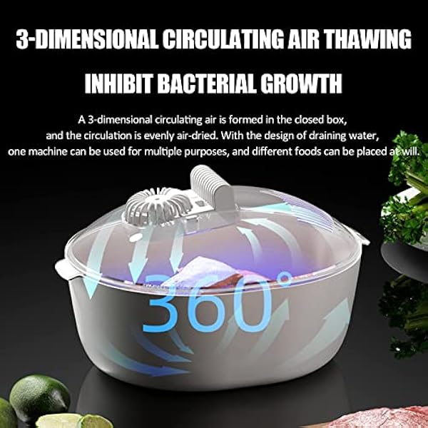 Vassoio di scongelamento 4 in 1 per carne congelata, scongelatore per carne a bordo piatto a scongelamento rapido con cestello drenante a doppio strato, macchina ermetica per la conservazione e lo sco